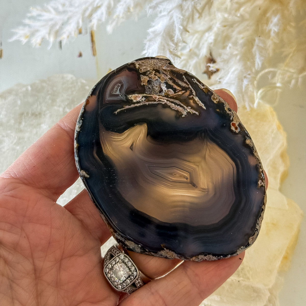 Agate Slice #1457-Happily Zen