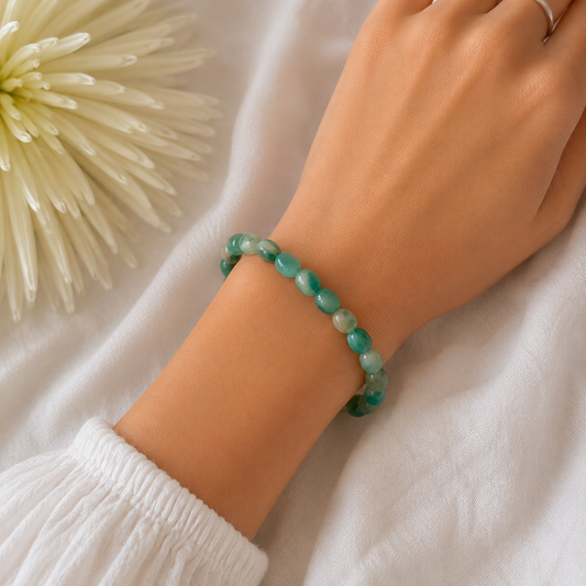 Amazonite Pebble Bracelet-Happily Zen