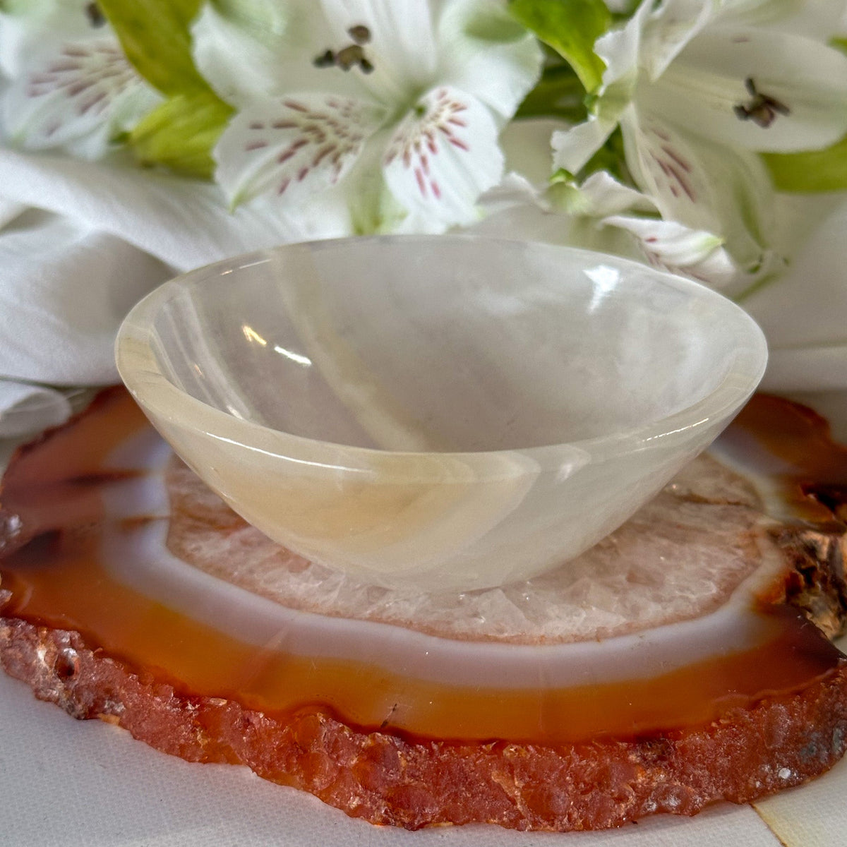 Amber Onyx Bowl #839-Happily Zen