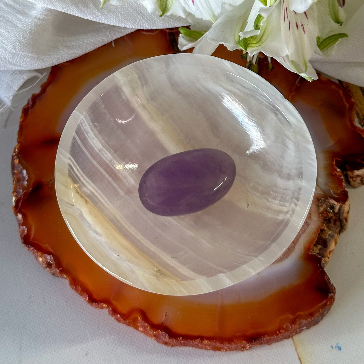 Amber Onyx Bowl #839-Happily Zen