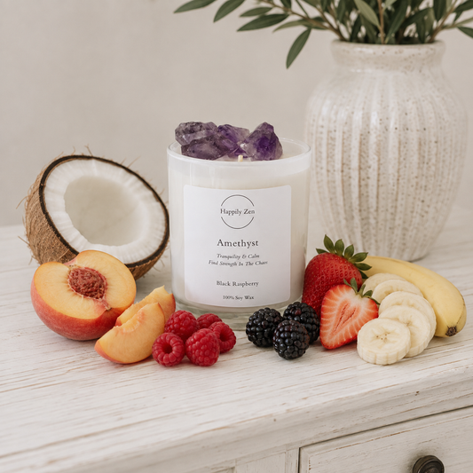 Amethyst - Black Raspberry Candle-Happily Zen