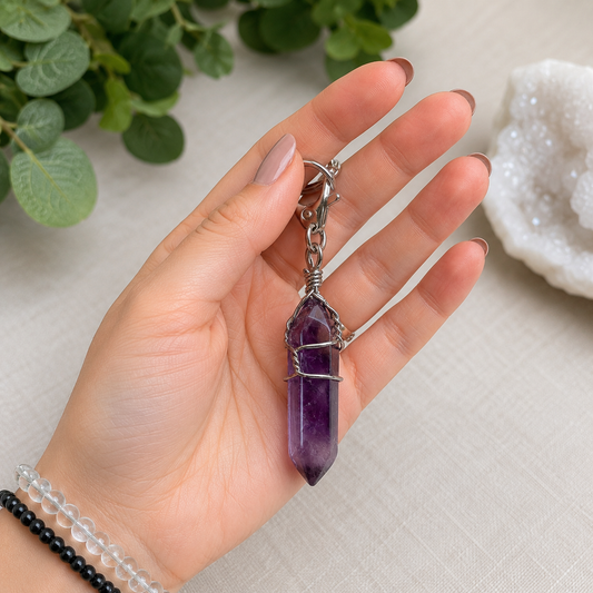 Amethyst Keychain-Happily Zen