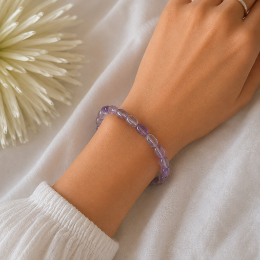 Amethyst Pebble Bracelet-Happily Zen