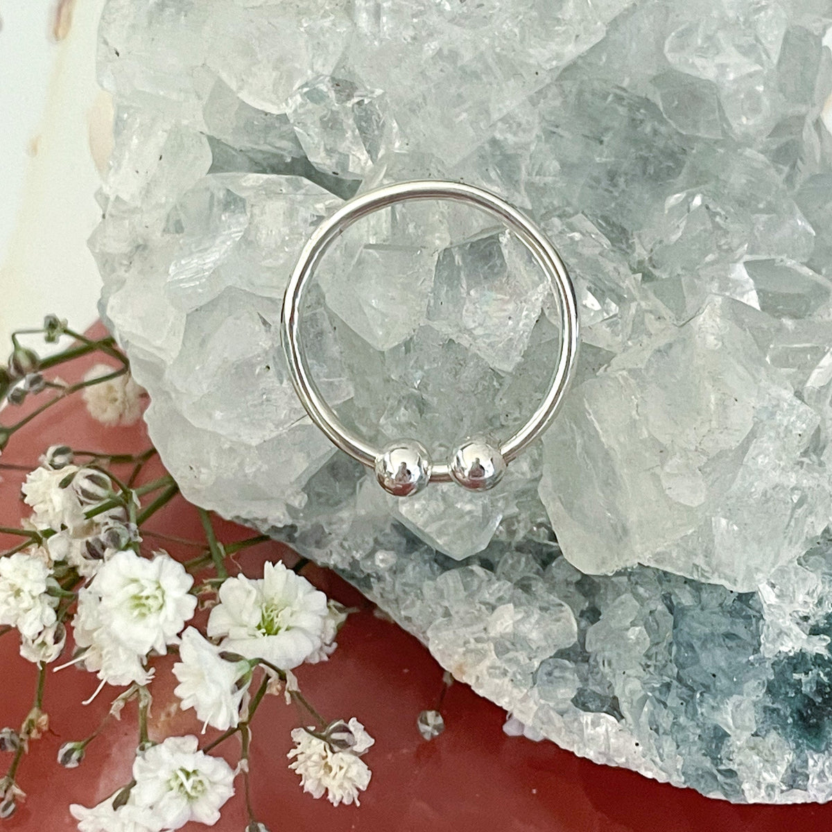 Anxiety Sterling Silver Ring #473-Happily Zen