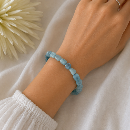 Blue Aventurine Pebble Bracelet-Happily Zen