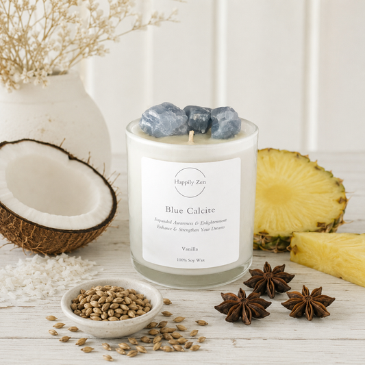 Blue Calcite - Vanilla-Happily Zen