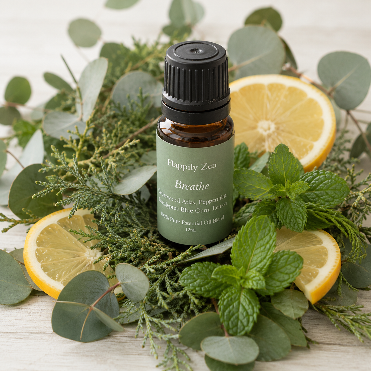 Breathe Essential Oil Blend (12ml)-Happily Zen