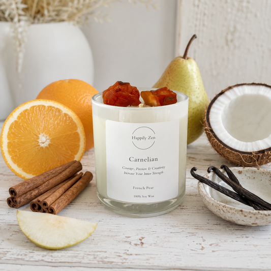 Carnelian - French Pear Candle-Happily Zen