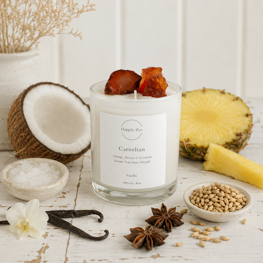 Carnelian - Vanilla Candle-Happily Zen