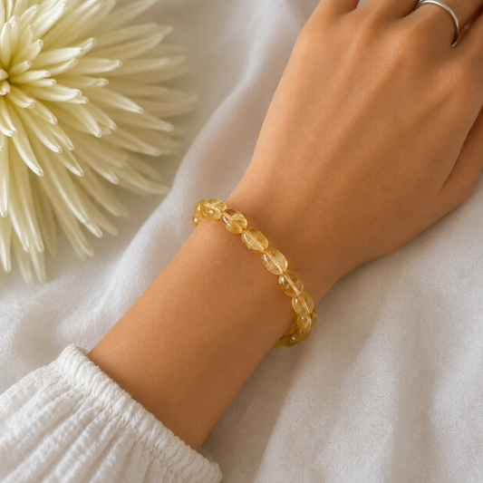 Citrine Pebble Bracelet-Happily Zen