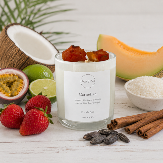 Clear Quartz - Kakadu Plum Candle-Happily Zen