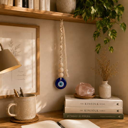 Evil Eye Macramé Essential Oil Diffuser #768-Happily Zen