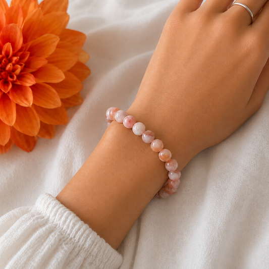 Flower Agate Bracelet-Happily Zen
