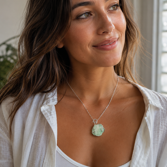 Fluorite Wire Wrapped Pendant #116-Happily Zen