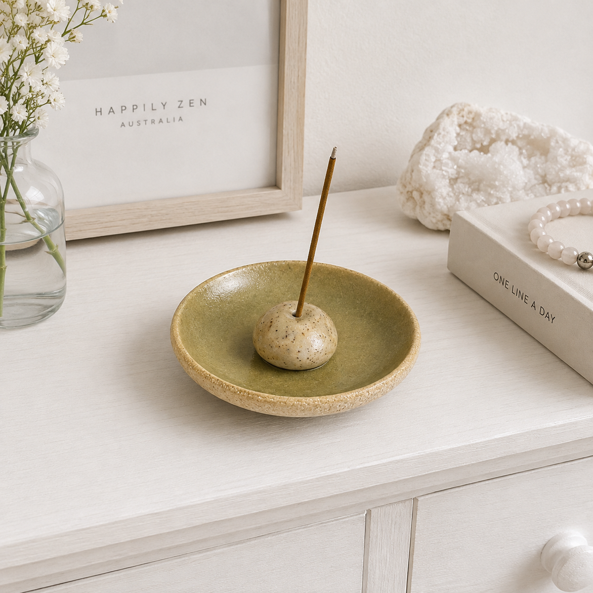 Flux Creation Olive Green Incense Set #863-Happily Zen