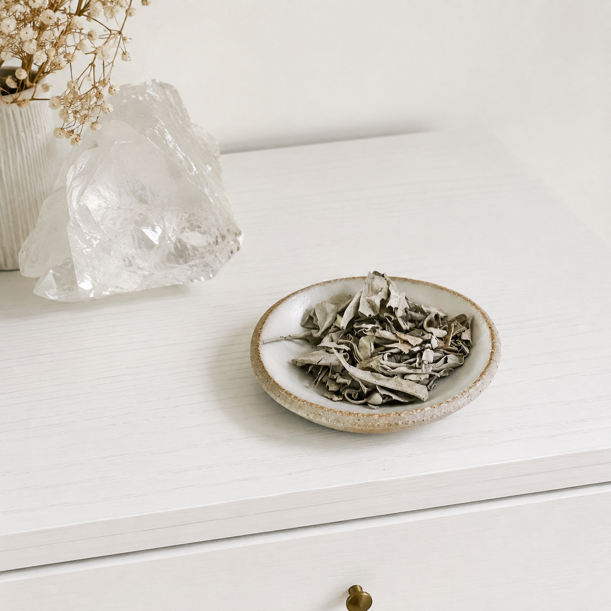 Flux Creation White Plate #128-Happily Zen
