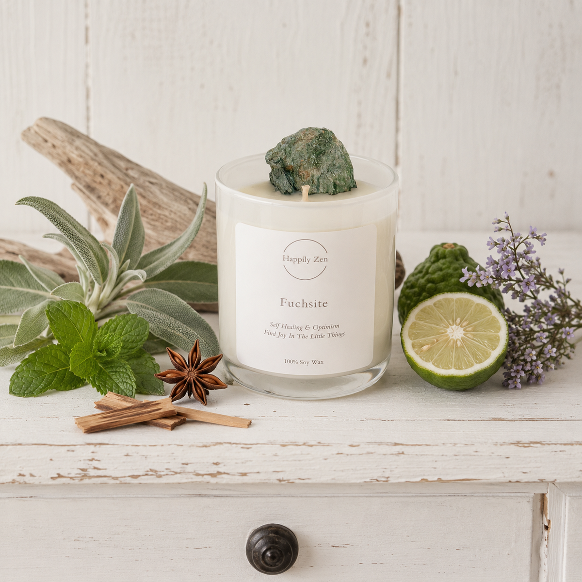 Fuchsite - Blissfully Uplifting Candle-Happily Zen