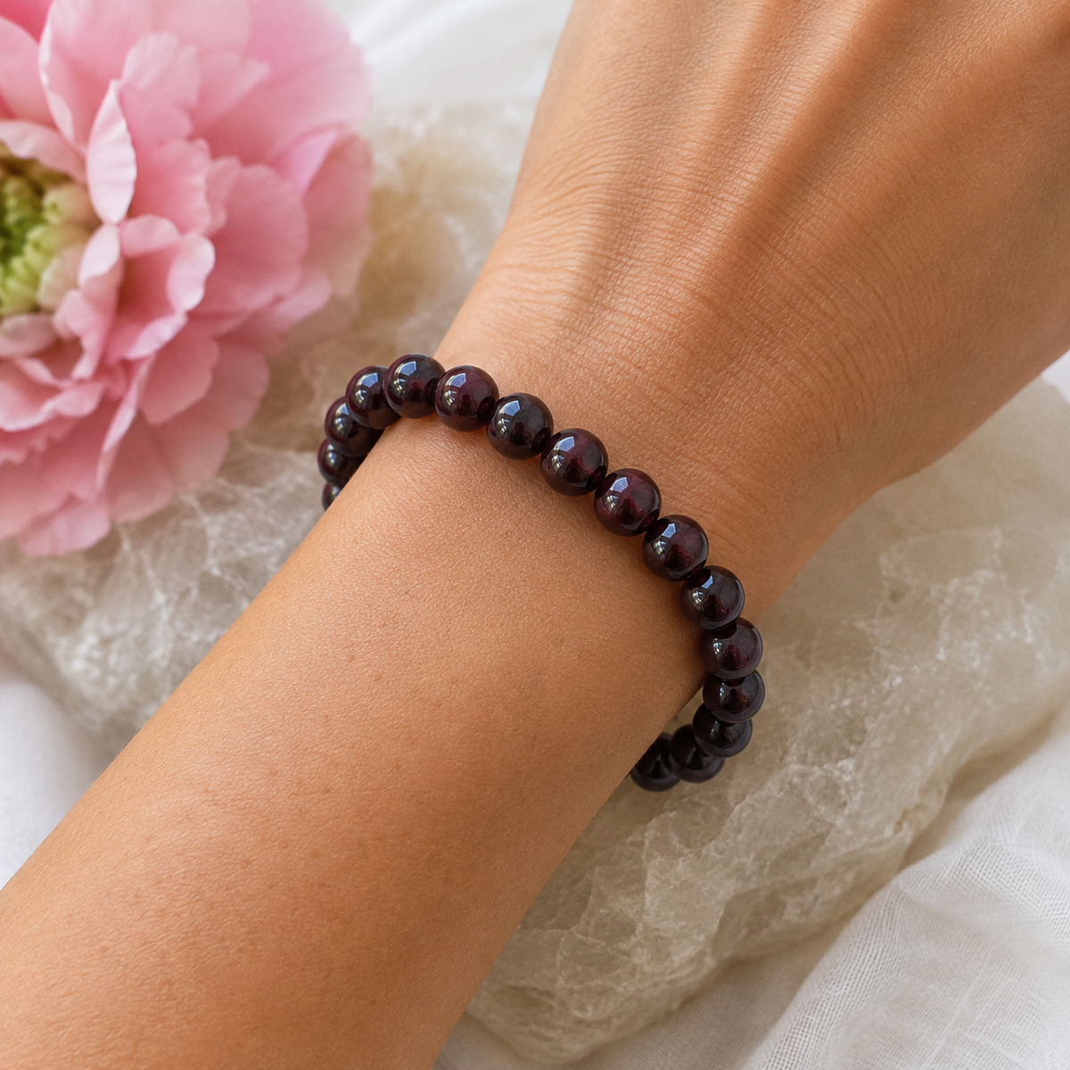 Garnet Bracelet-Happily Zen