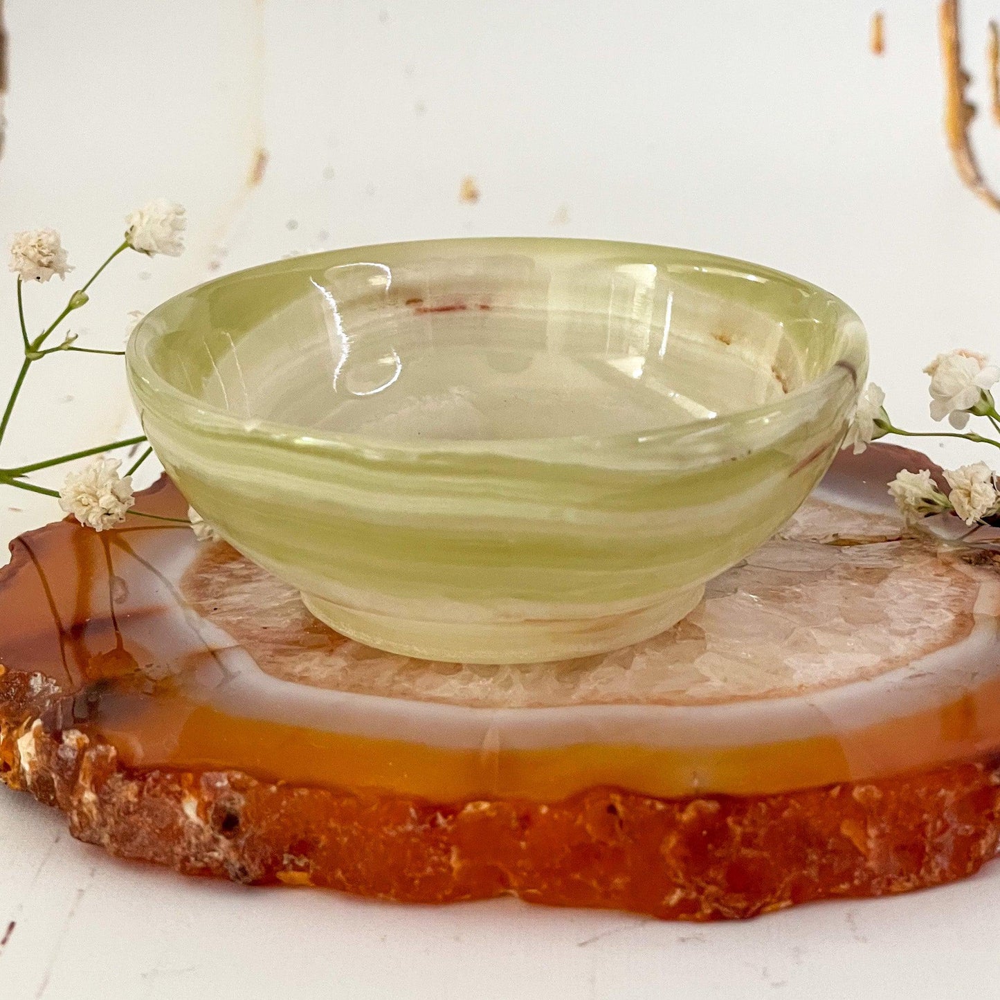 Green Onyx Bowl #540-Happily Zen