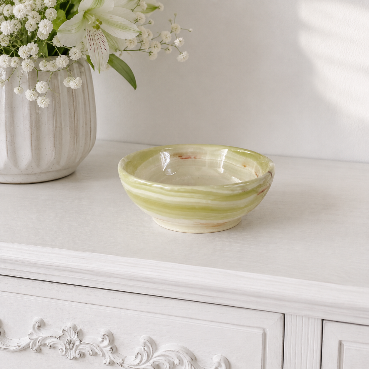 Green Onyx Bowl #540-Happily Zen