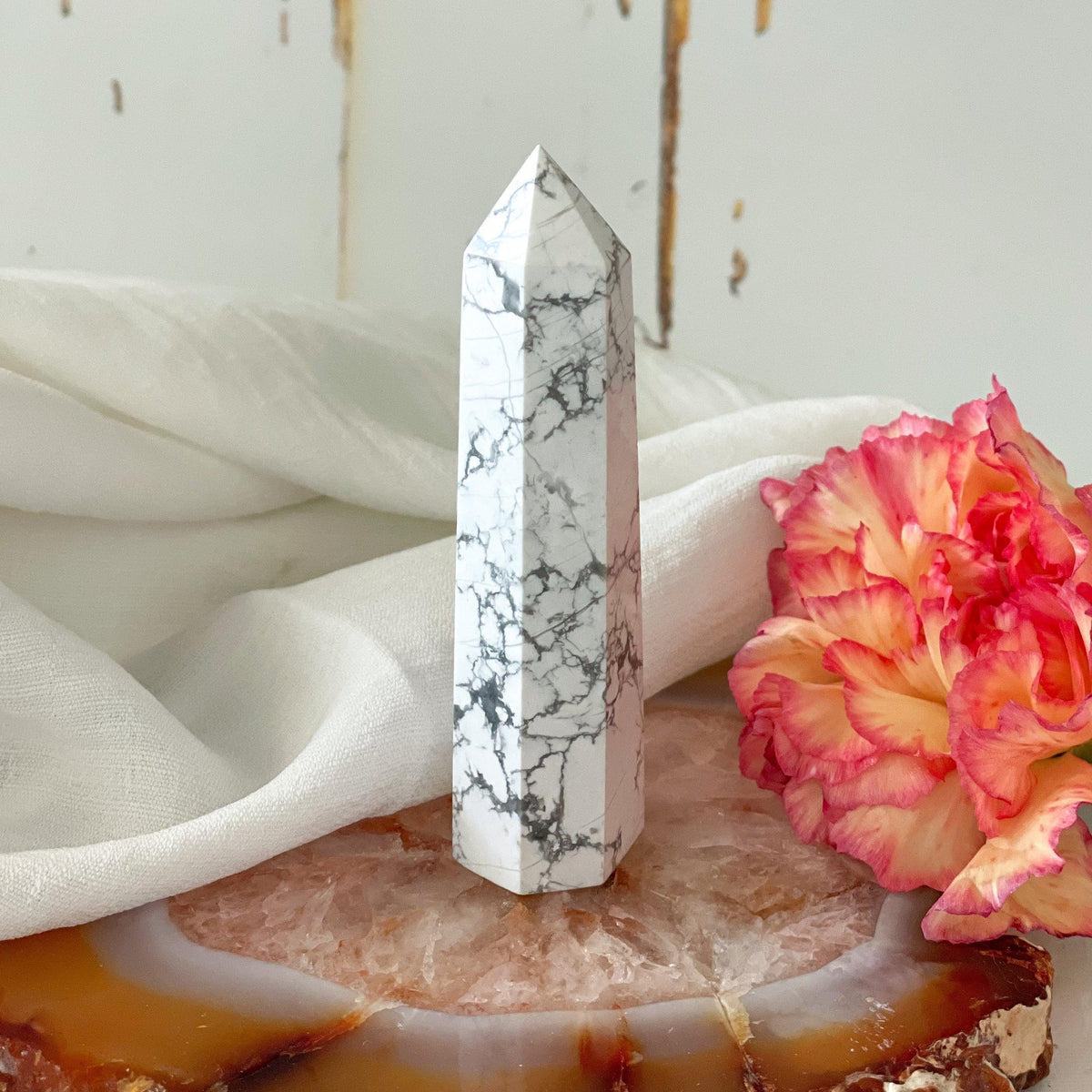 Howlite Tower #149-Happily Zen