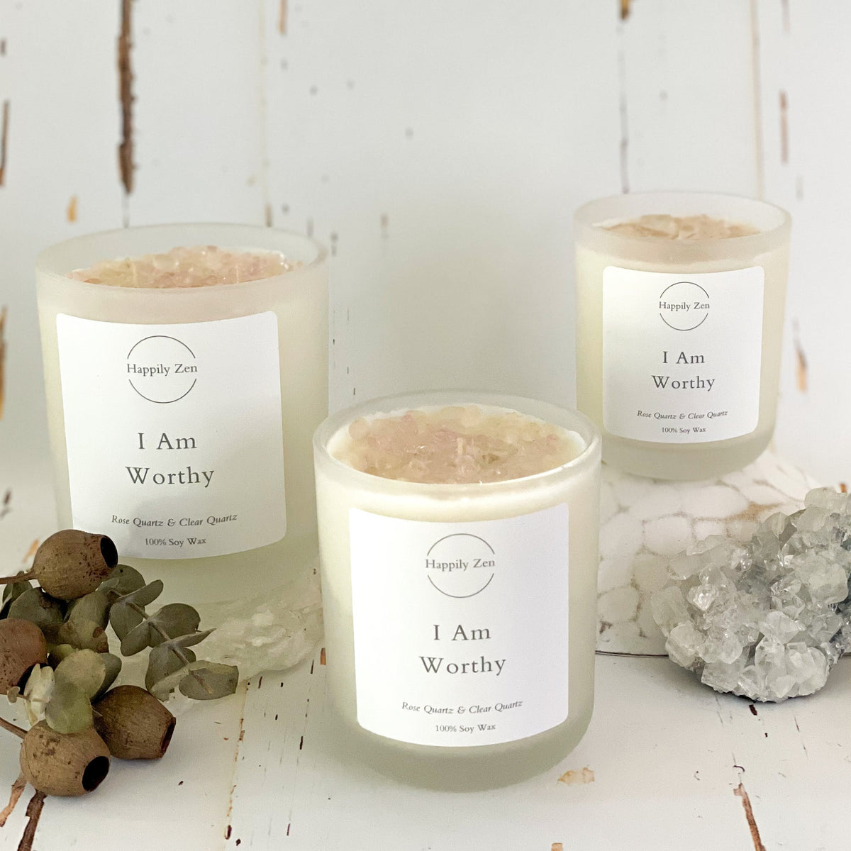 I Am Worthy - Japanese Honeysuckle Candle-Happily Zen