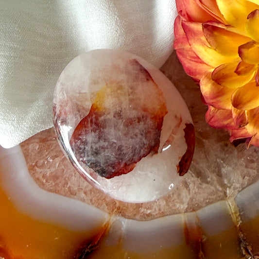 Fire Quartz Palm Stone #1126