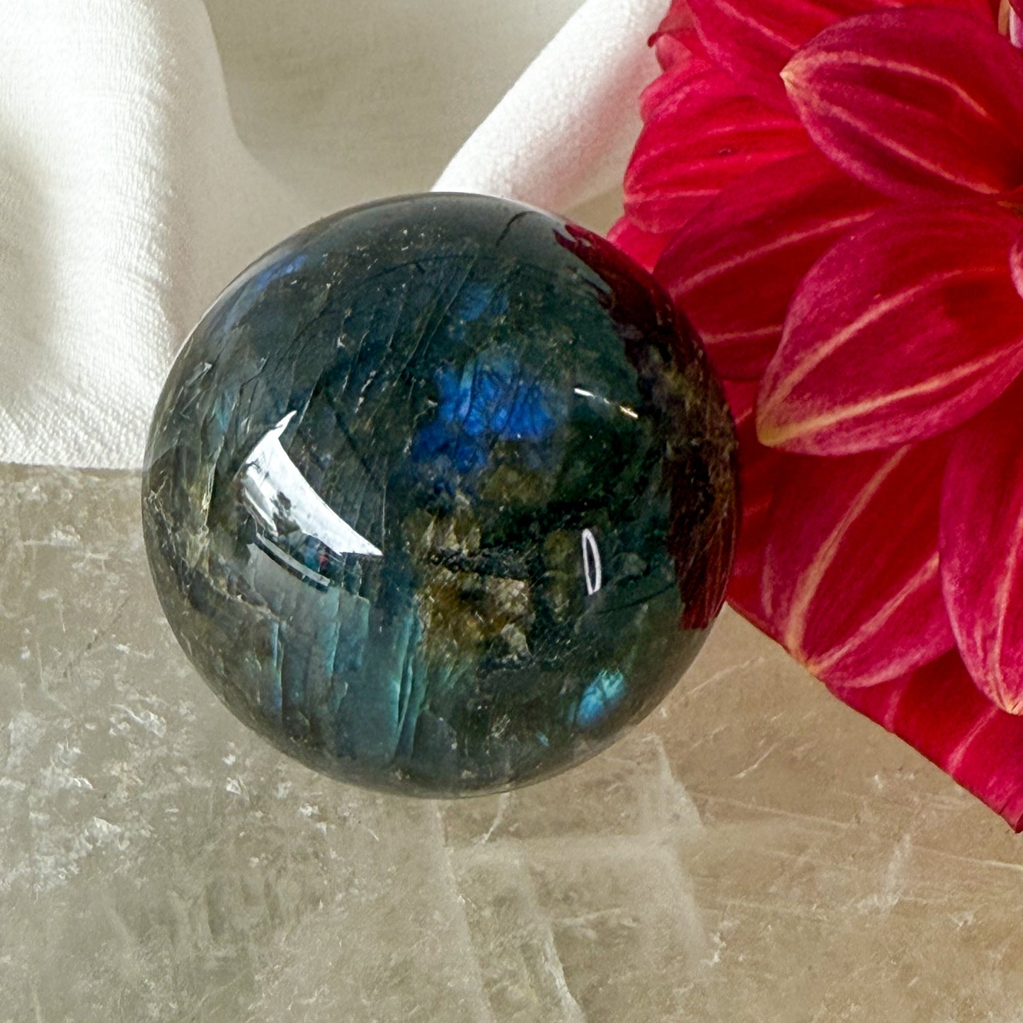 Labradorite Sphere #1181-Happily Zen