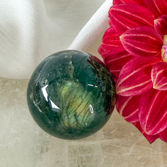 Labradorite Sphere #1182-Happily Zen