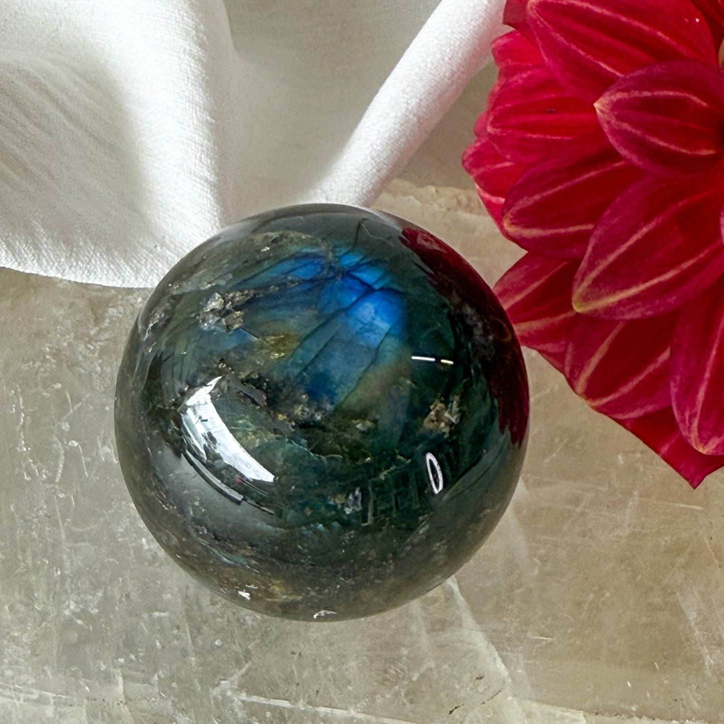 Labradorite Sphere #1183-Happily Zen