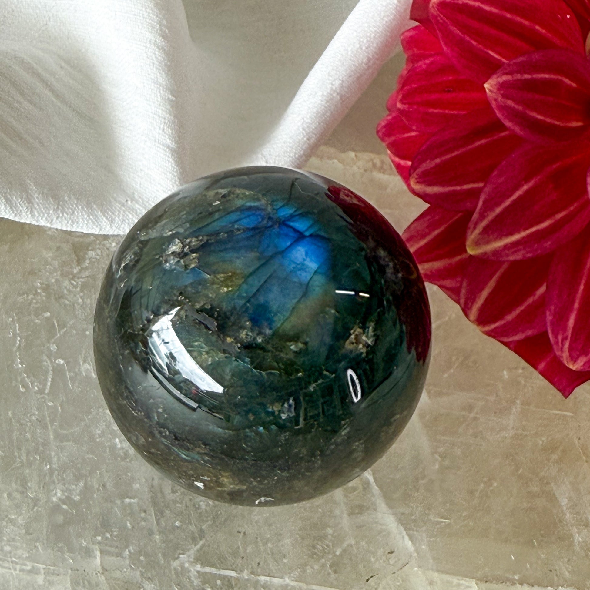 Labradorite Sphere #1183-Happily Zen