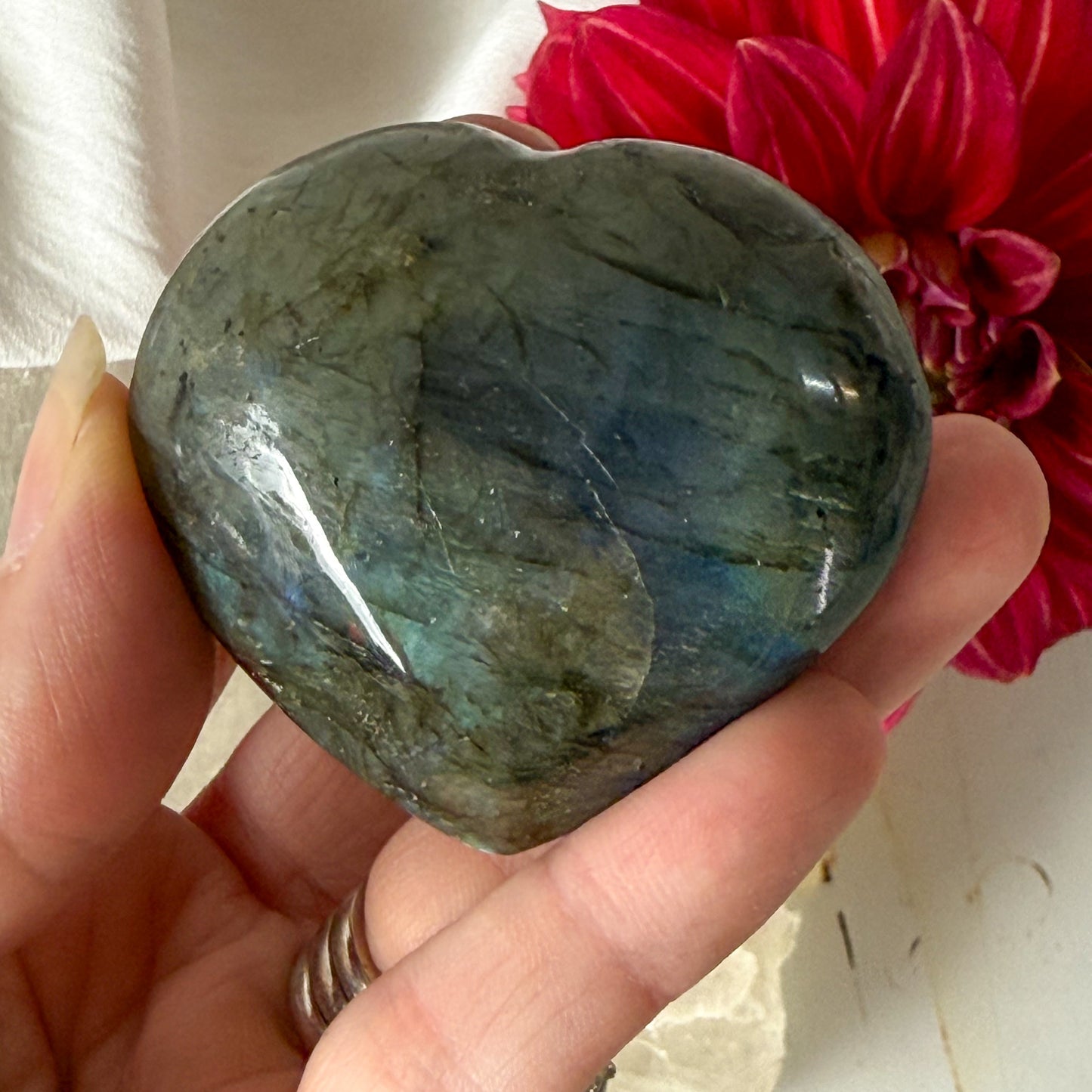 Labradorite Heart #1171-Happily Zen