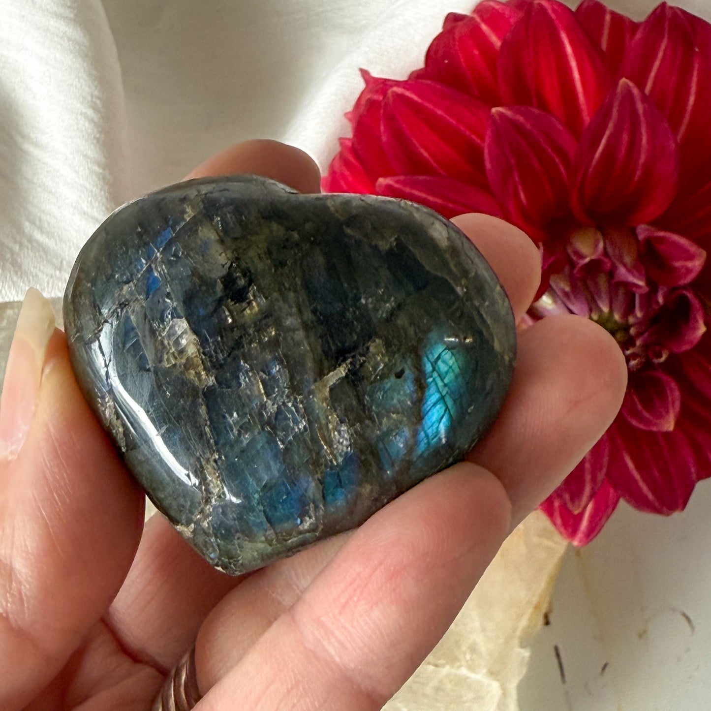 Labradorite Heart #1172-Happily Zen