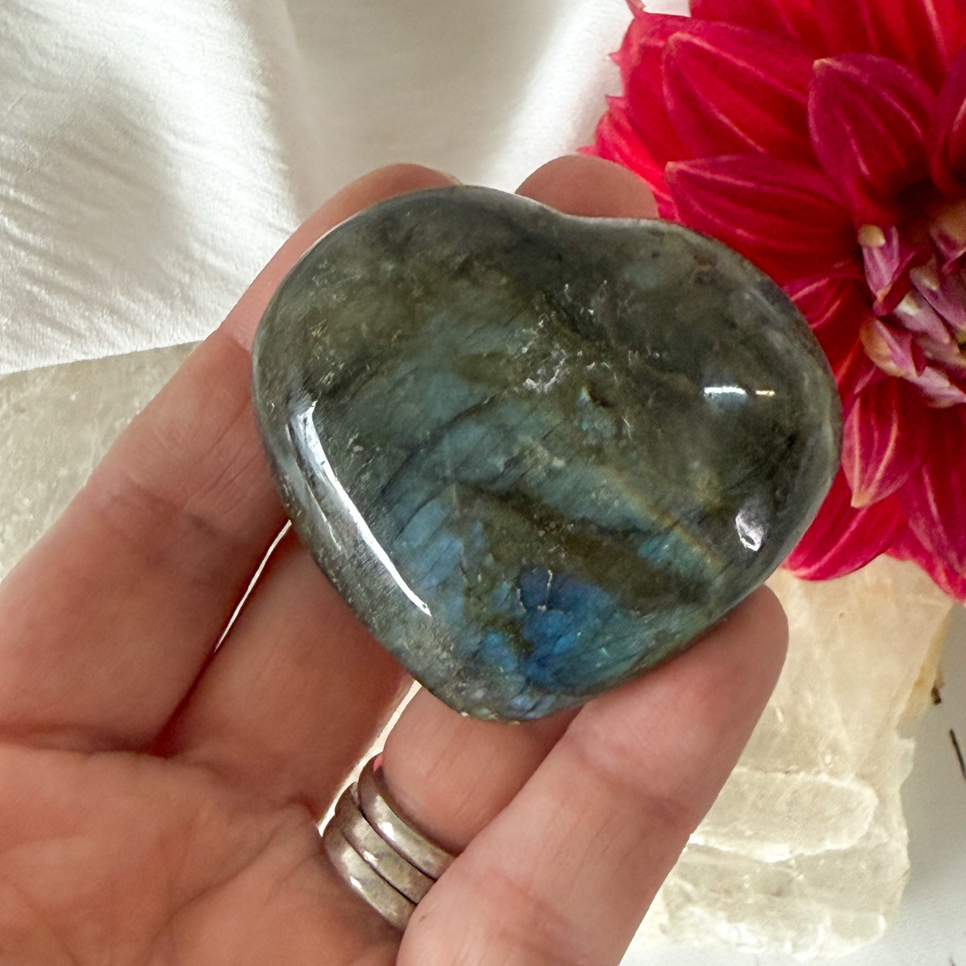 Labradorite Heart #1179-Happily Zen