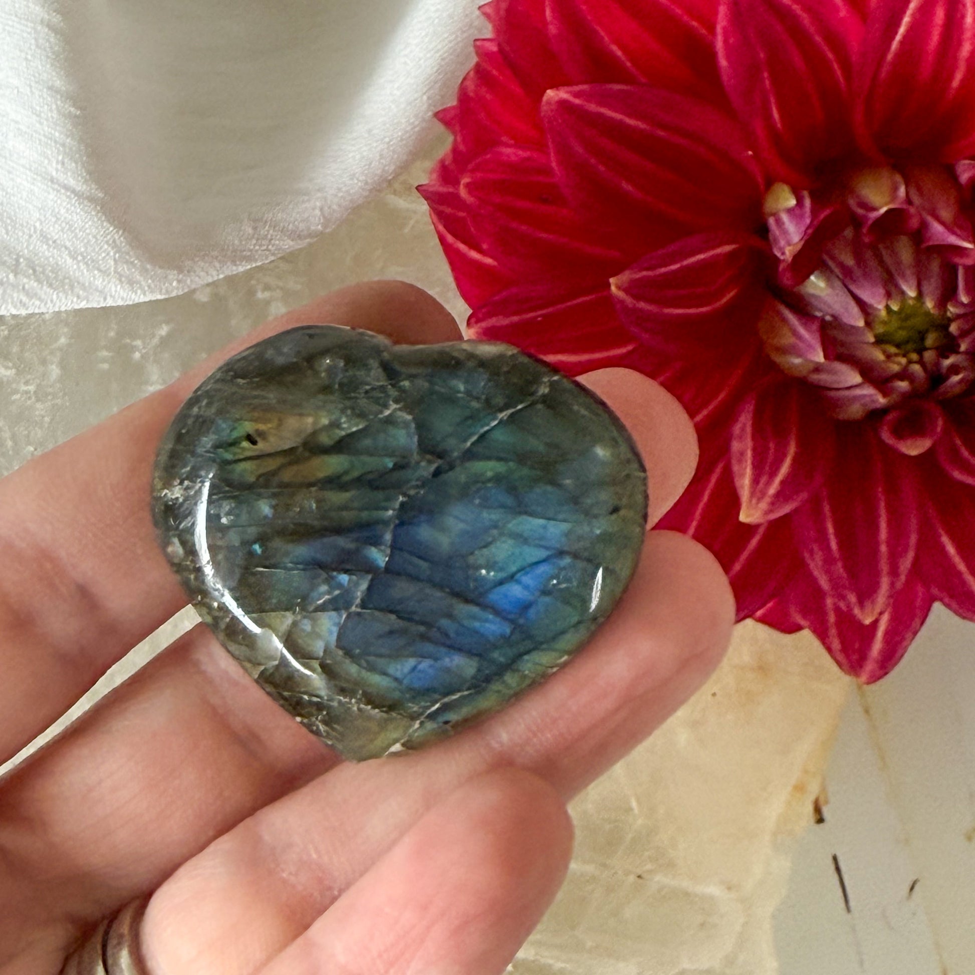 Labradorite Heart #1180-Happily Zen