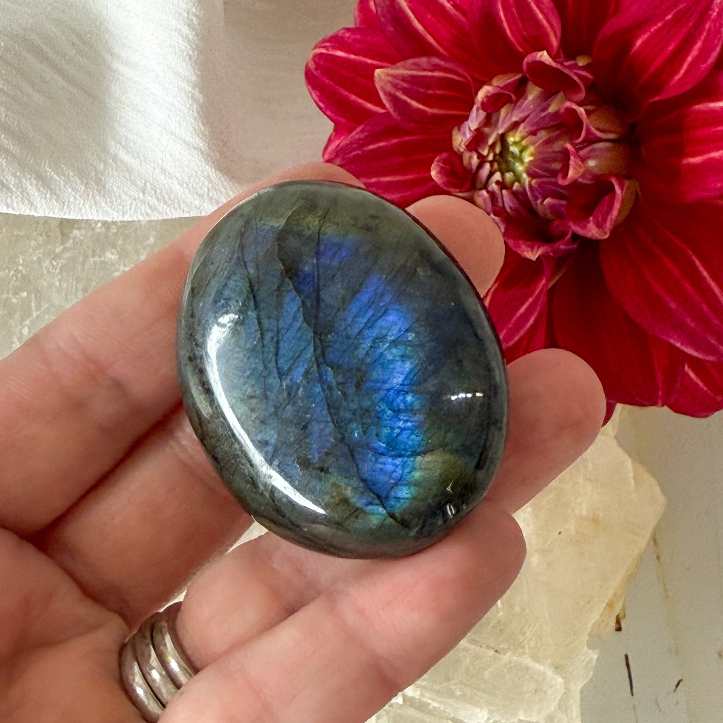 Labradorite Palm Stone #1167-Happily Zen