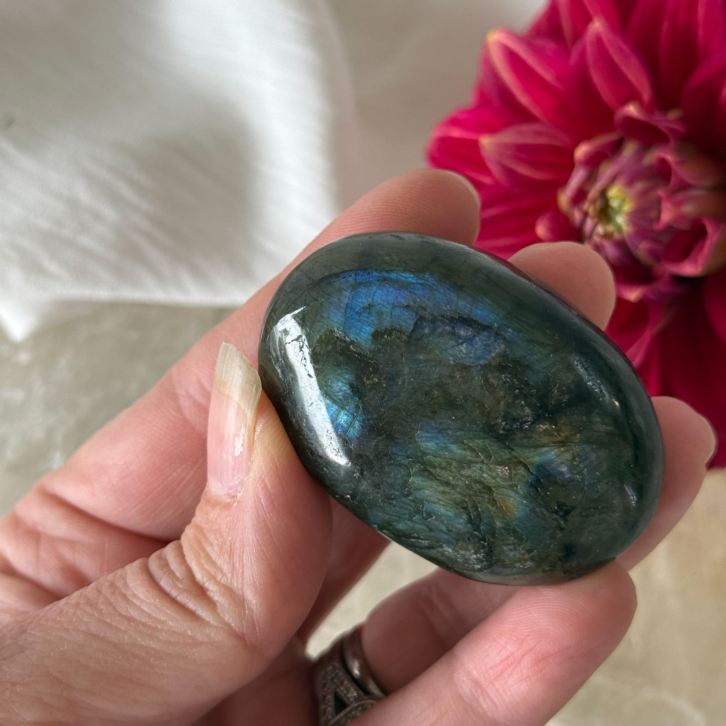 Labradorite Palm Stone #1169-Happily Zen