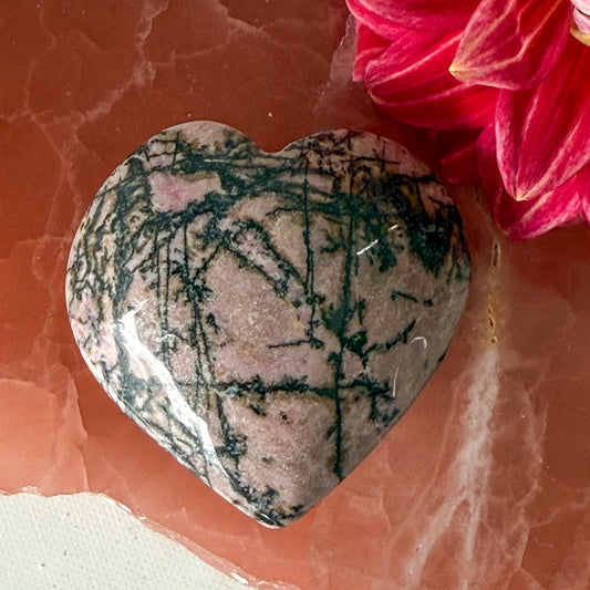 Rhodonite Heart #1136-Happily Zen