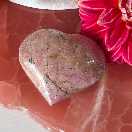 Rhodonite Heart #1135-Happily Zen