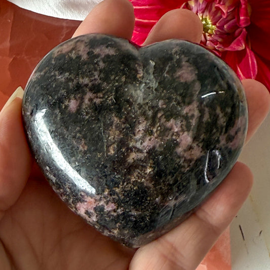 Rhodonite Heart #1134-Happily Zen