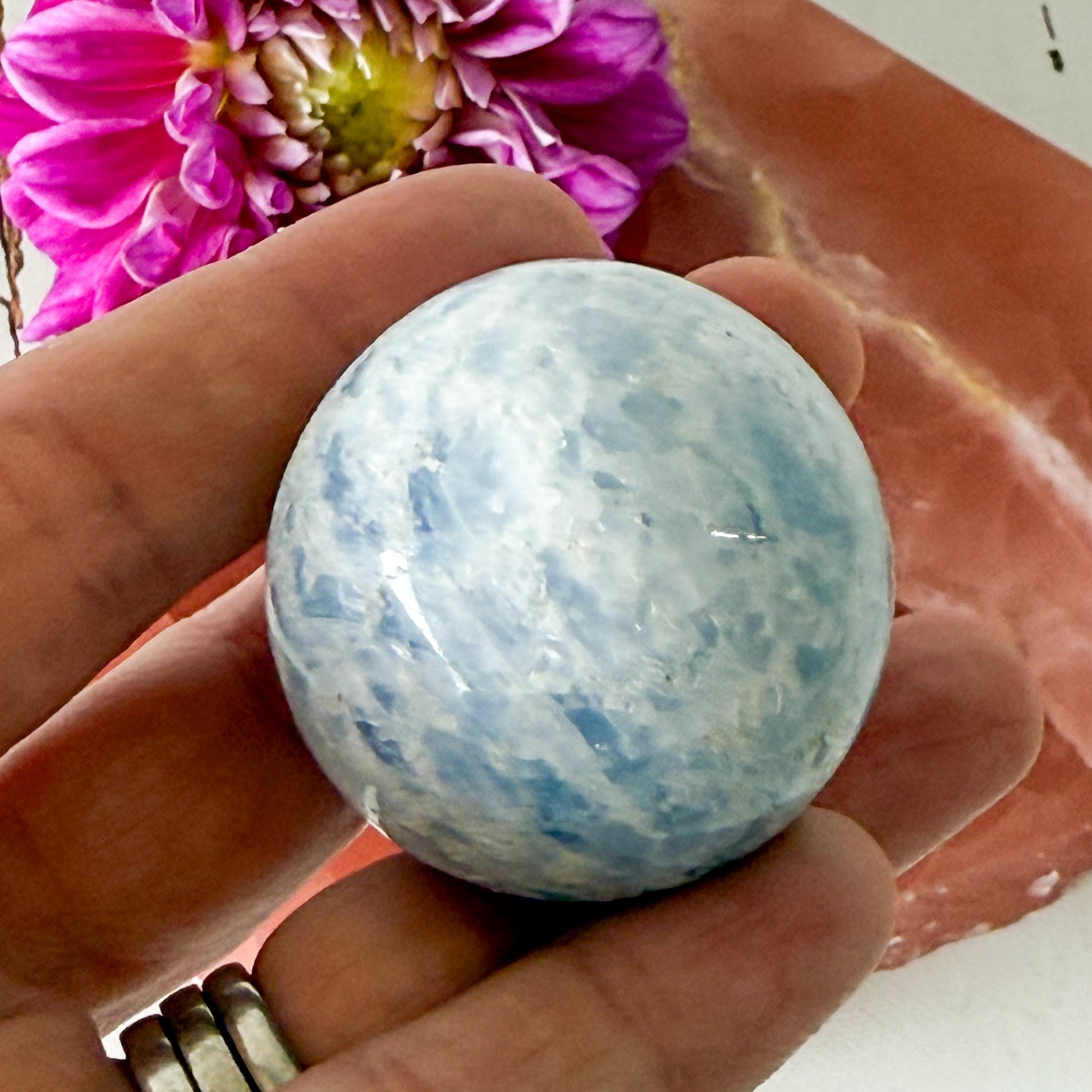 Celestite Sphere #1212-Happily Zen