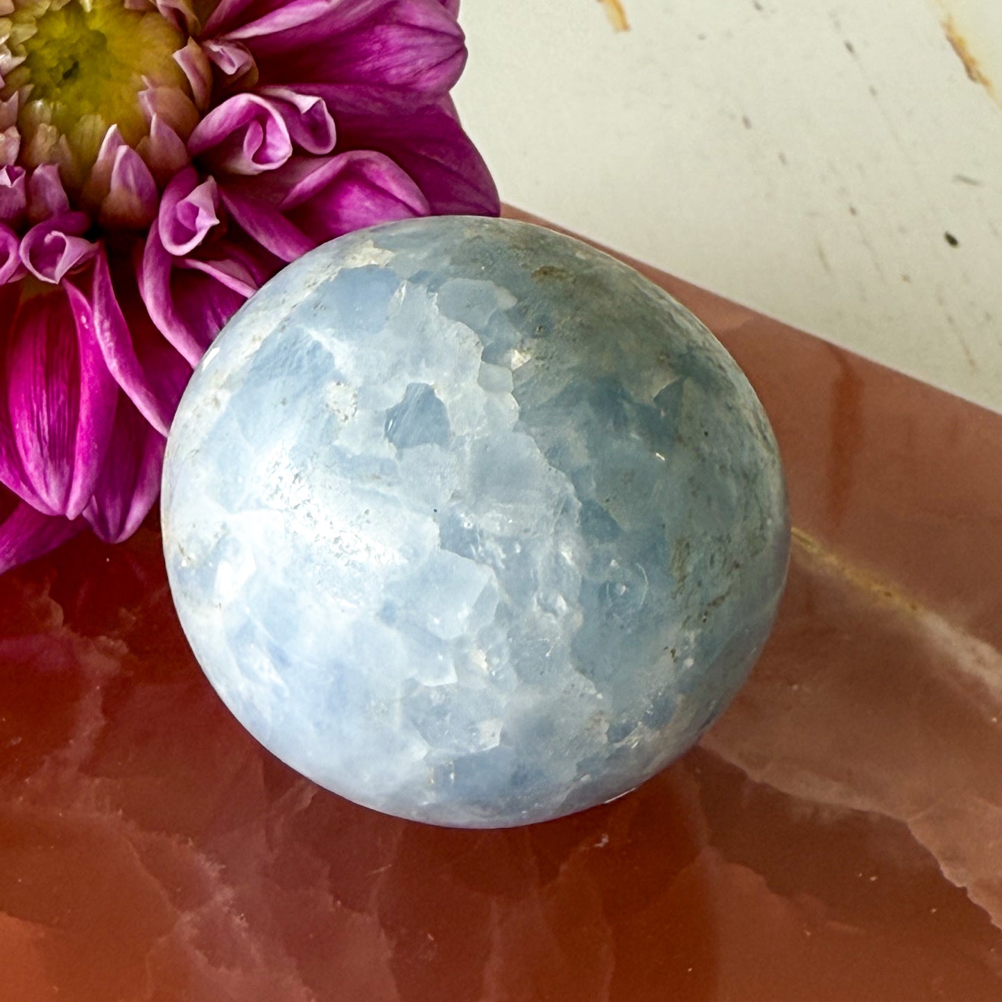 Celestite Sphere #1213-Happily Zen