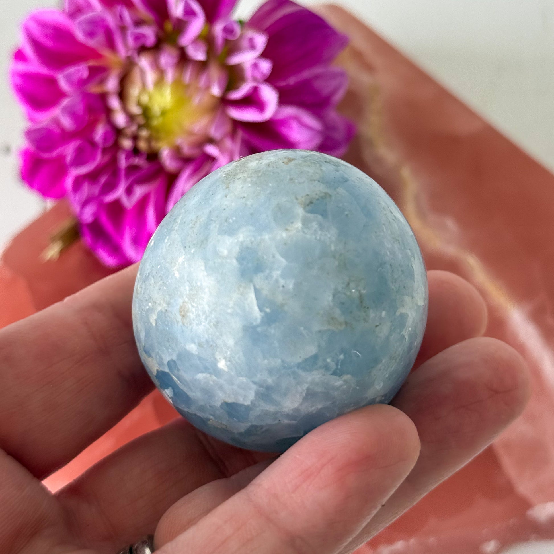 Celestite Sphere #1213-Happily Zen