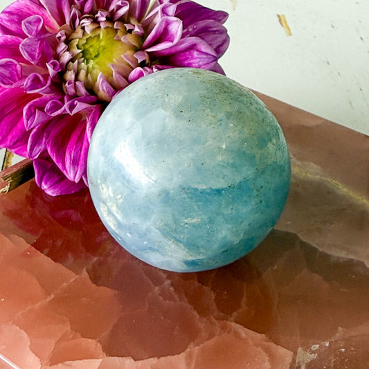 Celestite Sphere #1214-Happily Zen