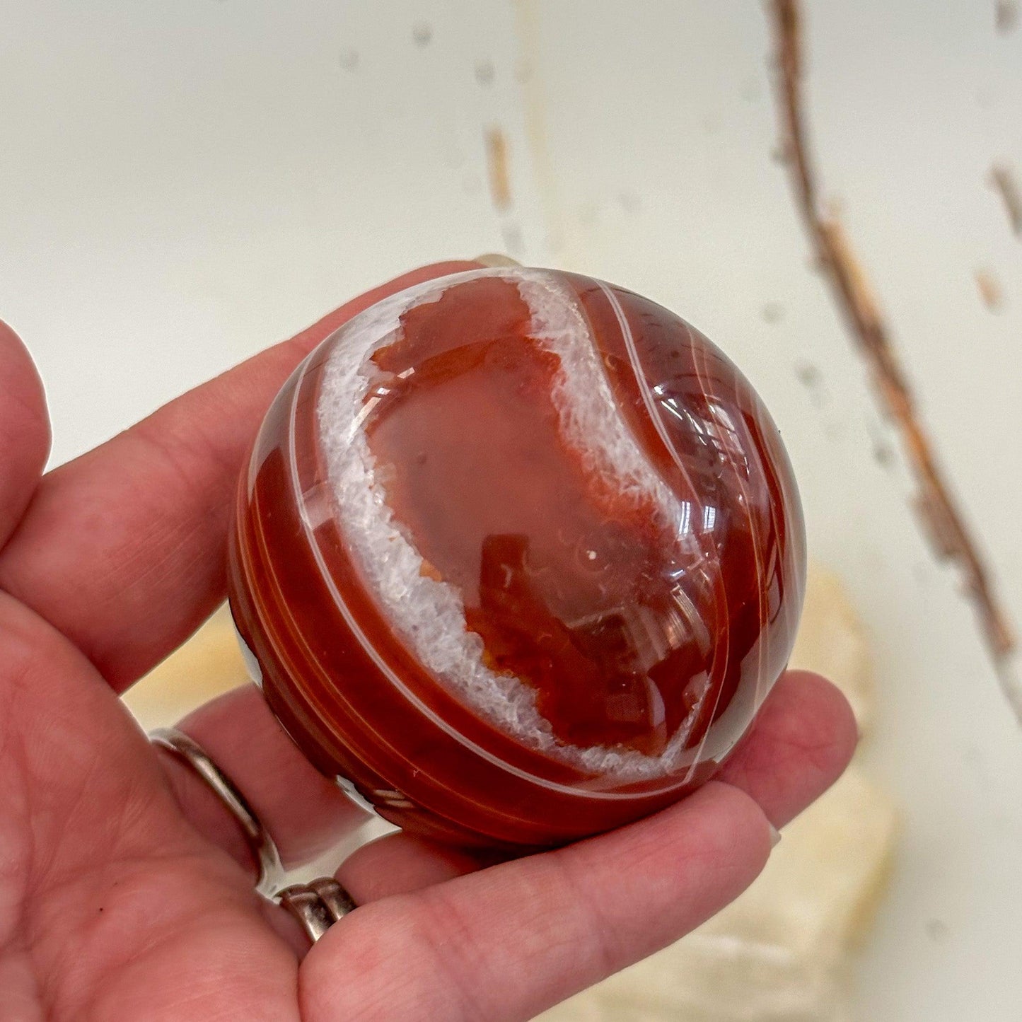 Red Agate Sphere #663