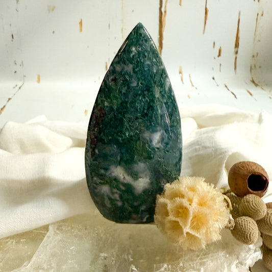 Moss Agate Flame #1065-Happily Zen