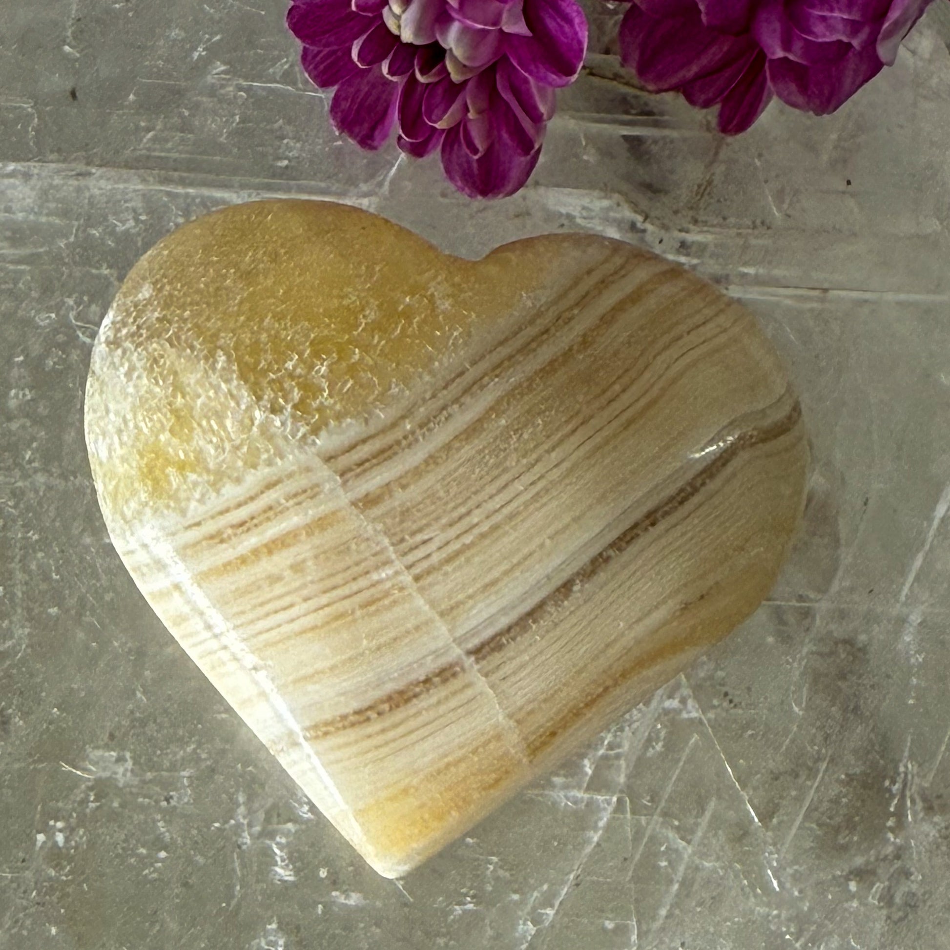 Zebra Calcite Heart #1290-Happily Zen
