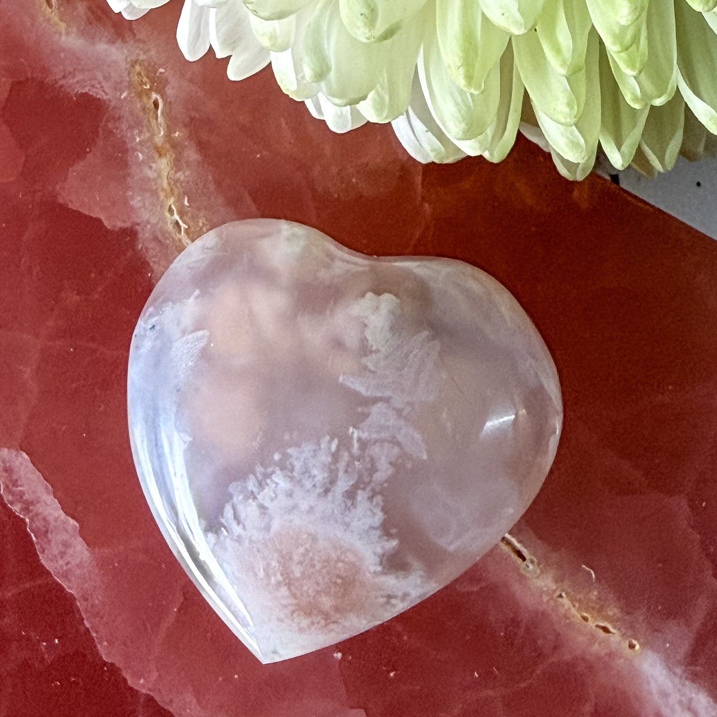 Flower Agate Heart #1367