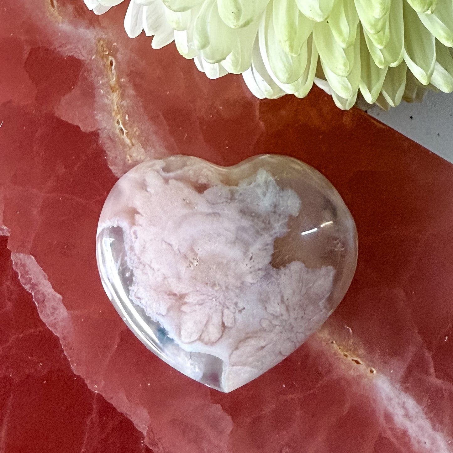 Flower Agate Heart #1368