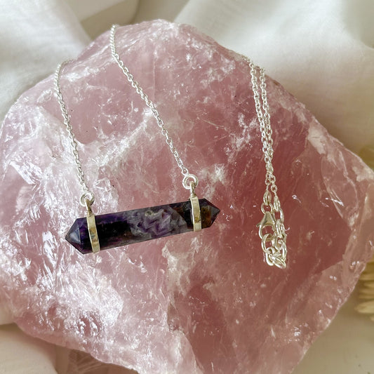 Amethyst Sterling Silver Necklace #711